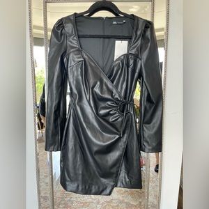 ZARA black leather dress